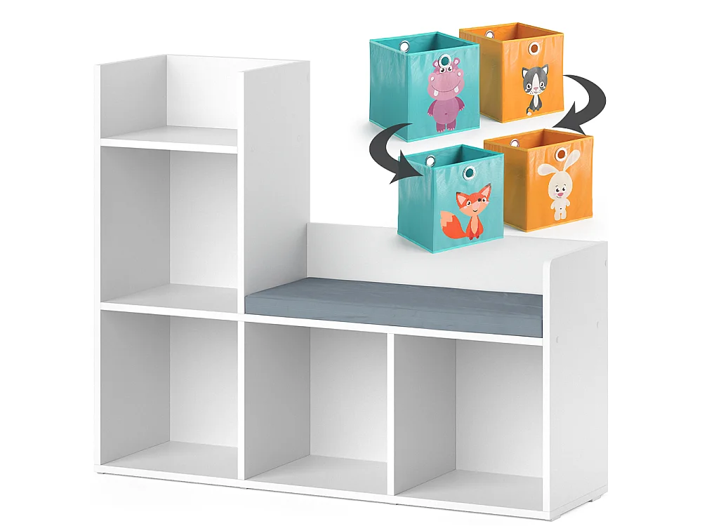 Kids shelf white 107.2x30.9x88.6 luigi