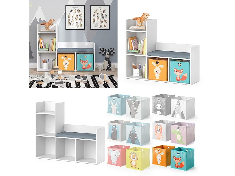 Kids shelf white 107.2x30.9x88.6 luigi