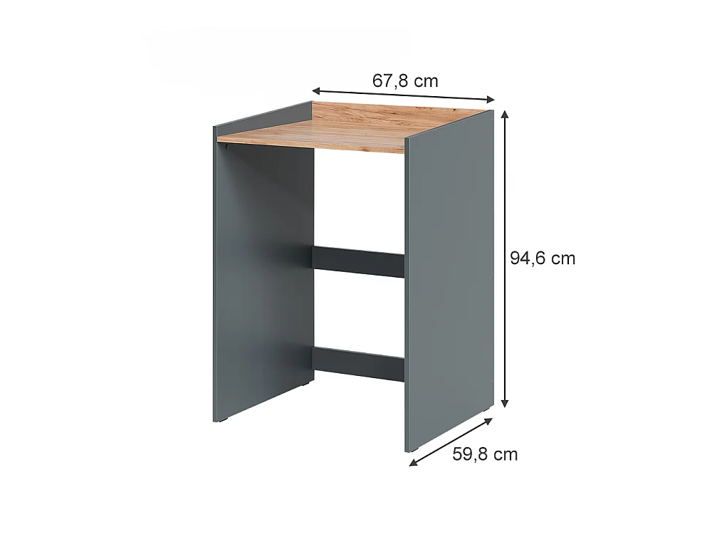 Armoire machine à laver anthracite/chêne de force doré 67.8x59.8x94.6 viktor