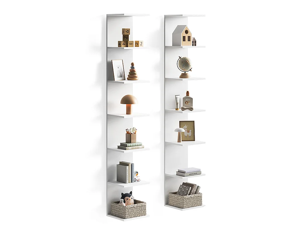 Wall shelf kids room white 30x28x190 paolo