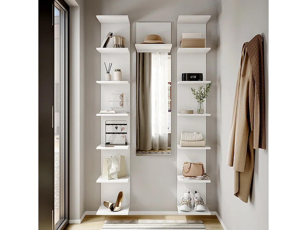 Wall shelf kids room white 30x28x190 paolo