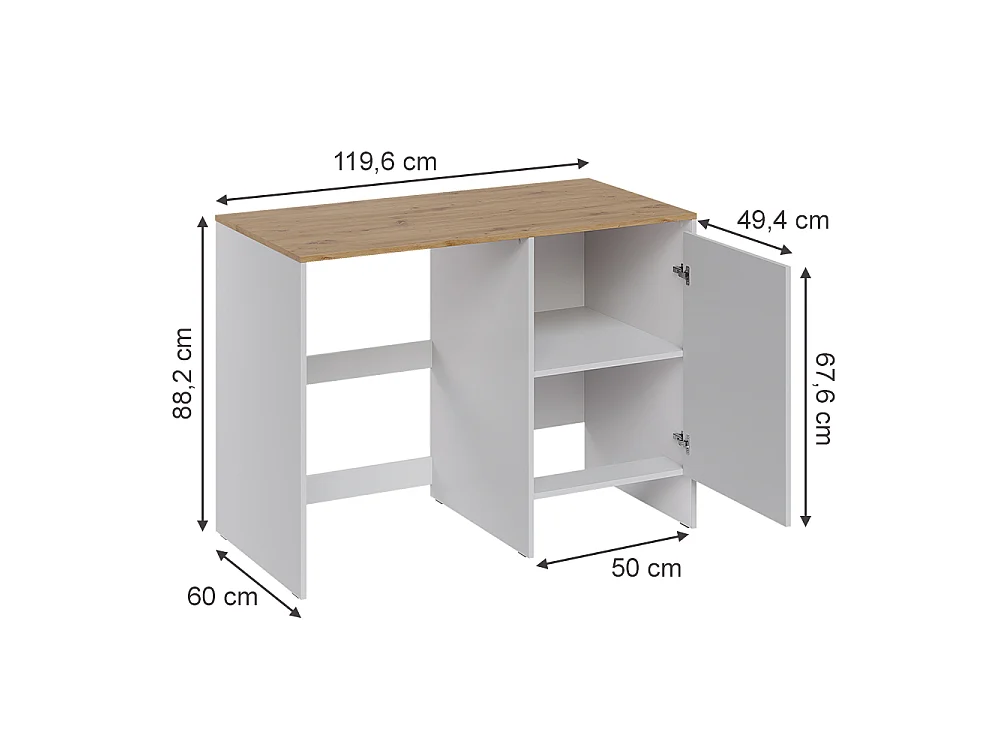 Armoire machine à laver blanc/chêne artisan 119.6x60x88.2 viktor