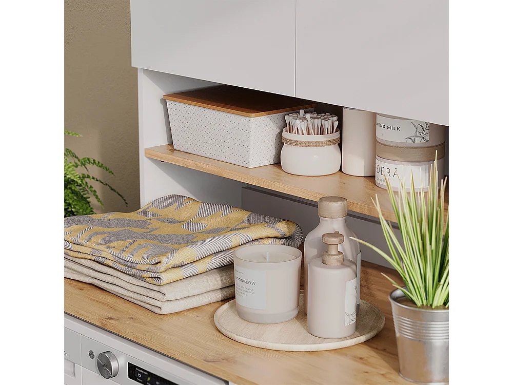 meuble pour lave-linge blanc/chêne artisan 93.6x60x88.2 viktor