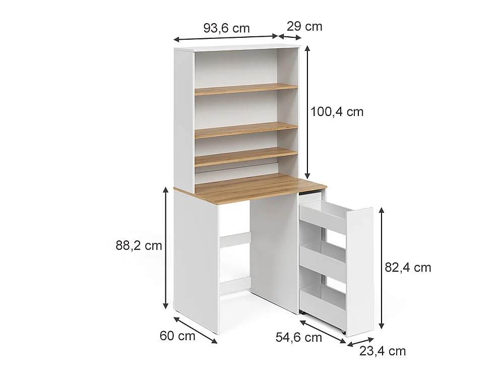 armoire pour machine à laver blanc/chêne artisan 93.6x60x88.2 viktor