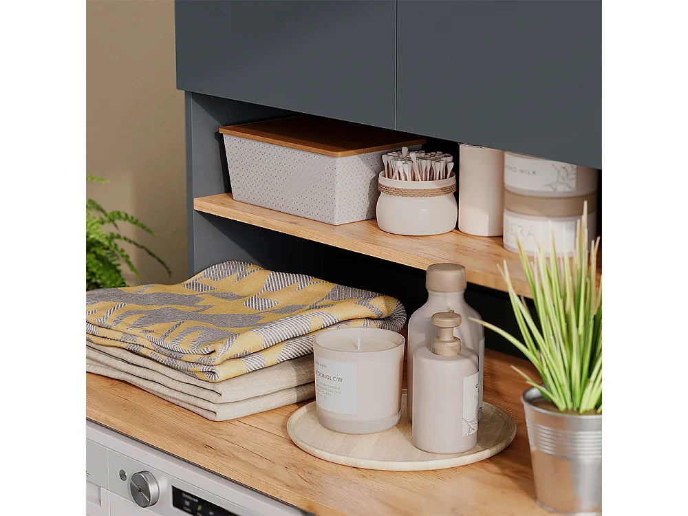 meuble pour lave-linge anthracite/chêne de force doré 93.6x60x88.2 viktor