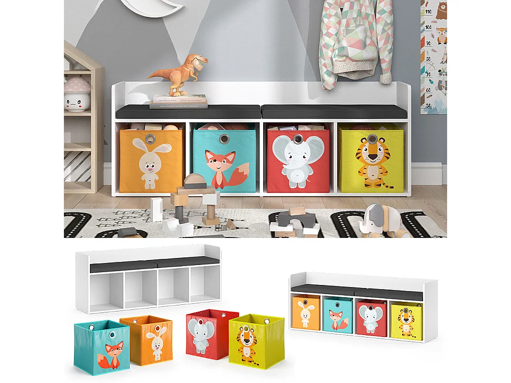 Kids shelf white 31.2x142.4x53.4 luigi