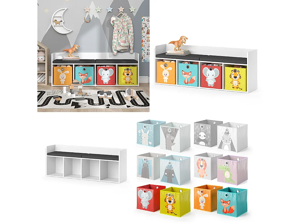Kids shelf white 31.2x142.4x53.4 luigi