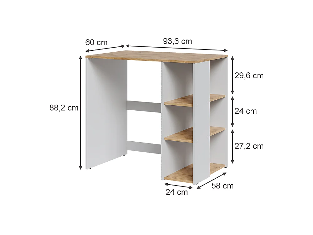 Armoire machine à laver blanc/chêne artisan 93.6x60x88.2 viktor