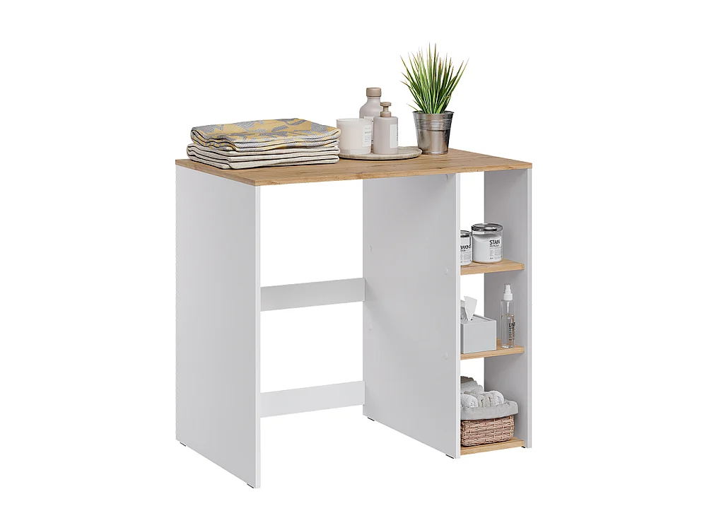 Armoire machine à laver blanc/chêne artisan 93.6x60x88.2 viktor
