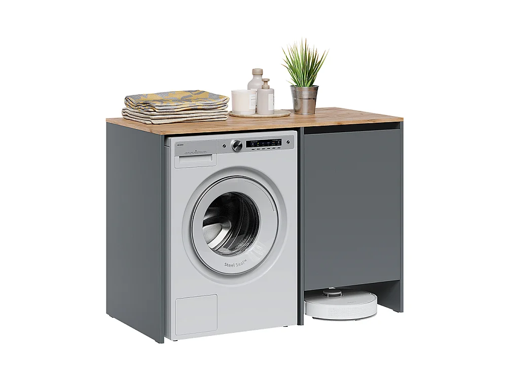 Armoire machine à laver anthracite/chêne de force doré 119.6x60x88.2 viktor