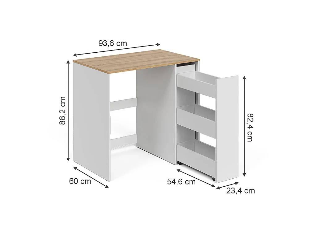 Armoire machine à laver blanc/chêne artisan 93.6x60x88.2 viktor