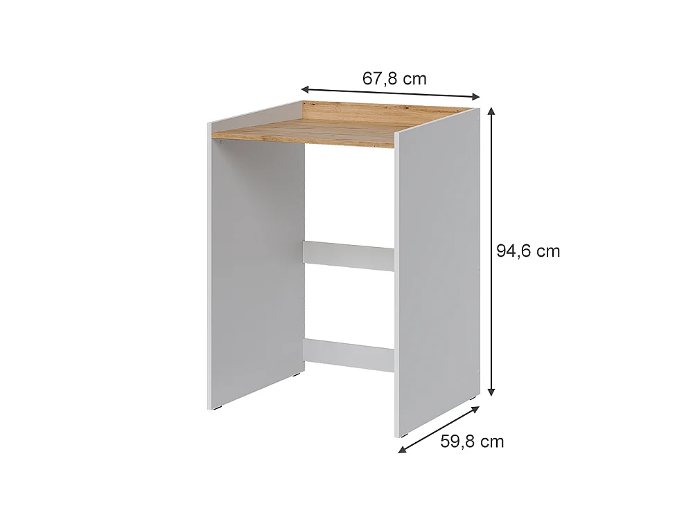 Armoire machine à laver blanc/chêne artisan 67.8x59.8x94.6 viktor
