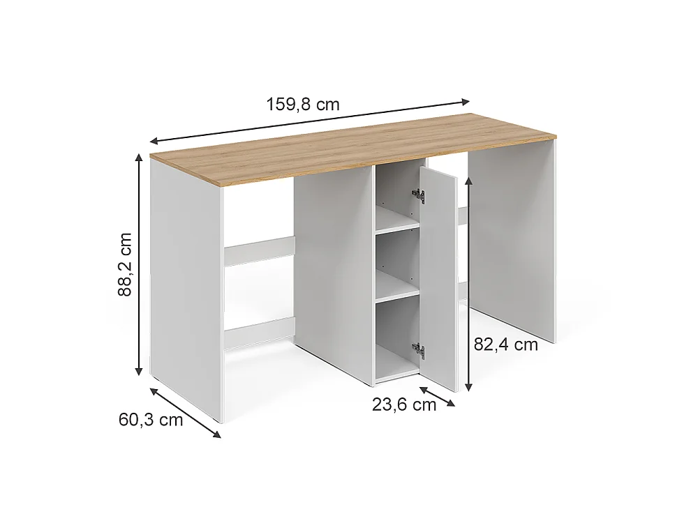 Armoire machine à laver blanc/chêne artisan 159.8x60.3x88.2 viktor