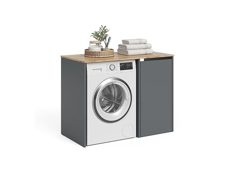 Armoire machine à laver anthracite/chêne doré 113.6x60.3x88.2 viktor