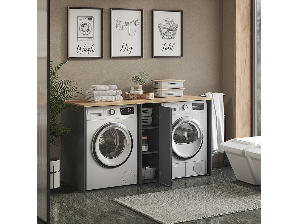 Armoire machine à laver anthracite 159.8x60.3x88.2 viktor