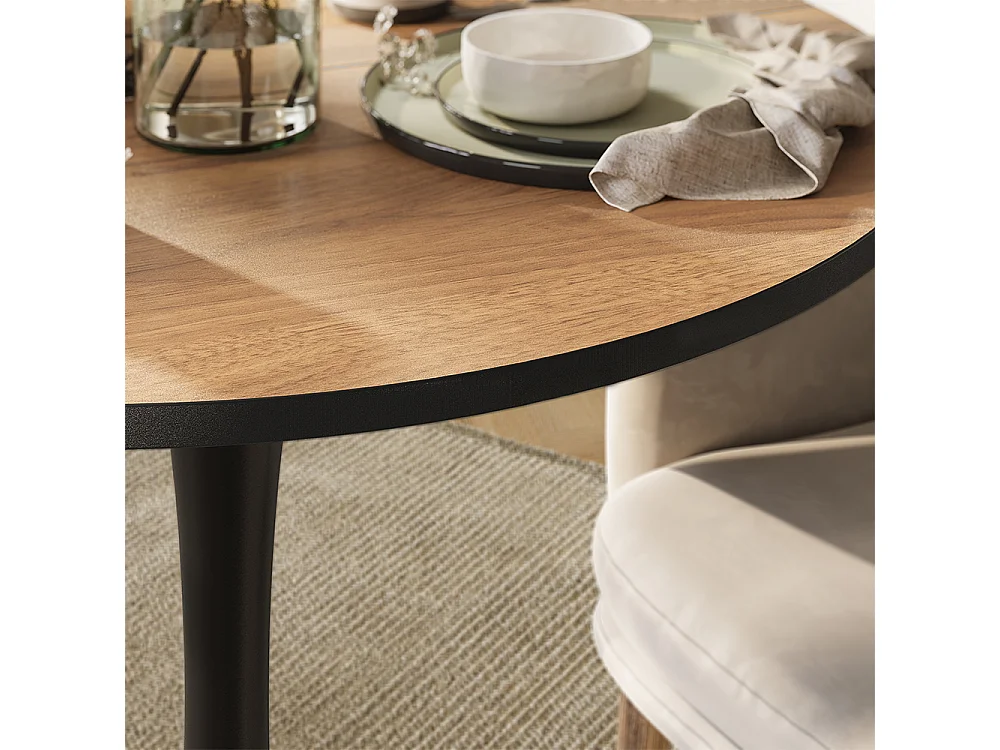 Dining table walnut/black 80x80x73 carl
