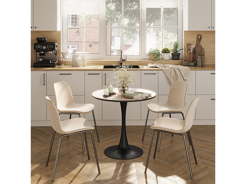 Dining table walnut/black 80x80x73 carl