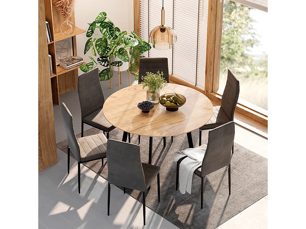 Table à manger noir 120x120x76.5 halvar