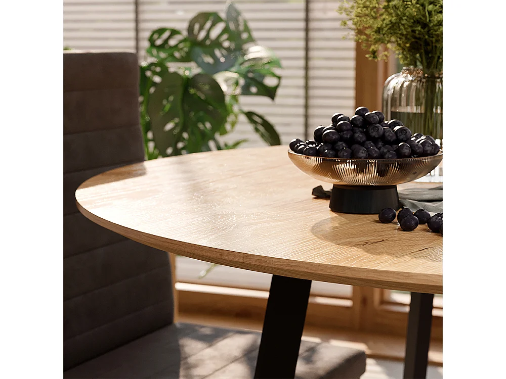 Table à manger noir 120x120x76.5 halvar