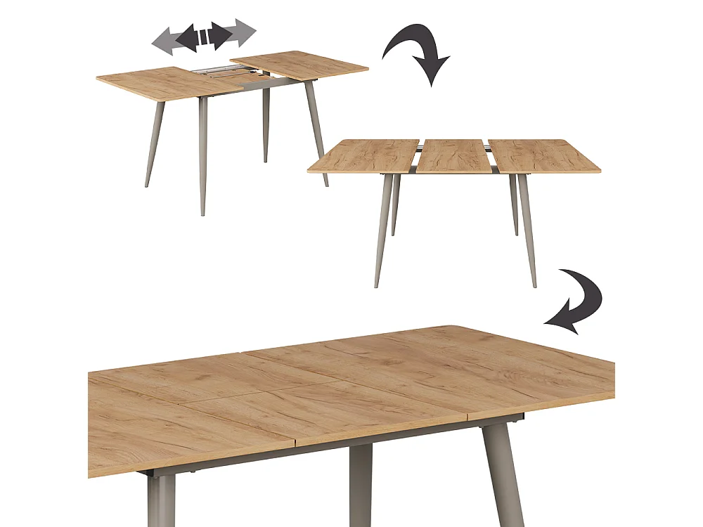 Dining table goldkraft oak/greige 120x80x75 beaver