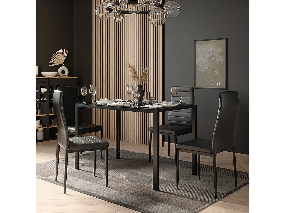 Dining table black/black 120x70x74.5 grand