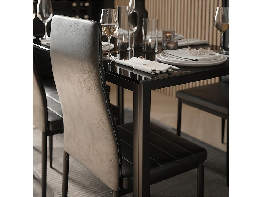Dining table black/black 120x70x74.5 grand