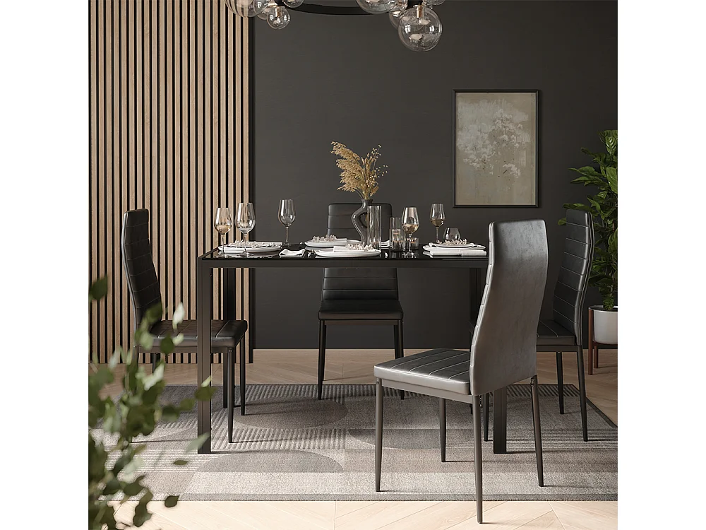 Dining table black/black 120x70x74.5 grand