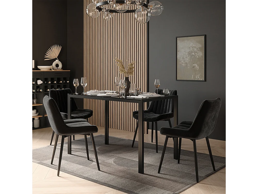 Dining table black/black 120x70x74.5 grand