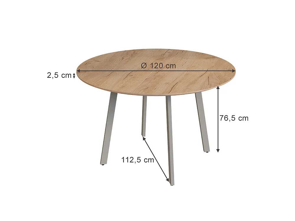 Esstisch greige 120x120x76.5 halvar