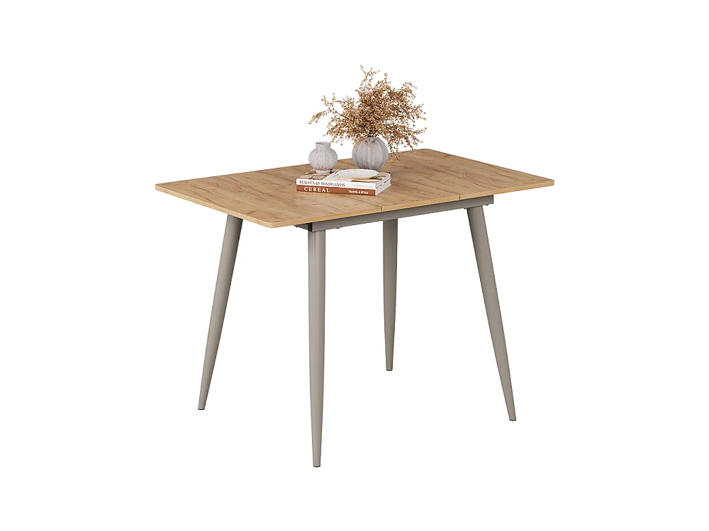 Table de salle à manger chêne de force doré/grège 80x70x75 beaver