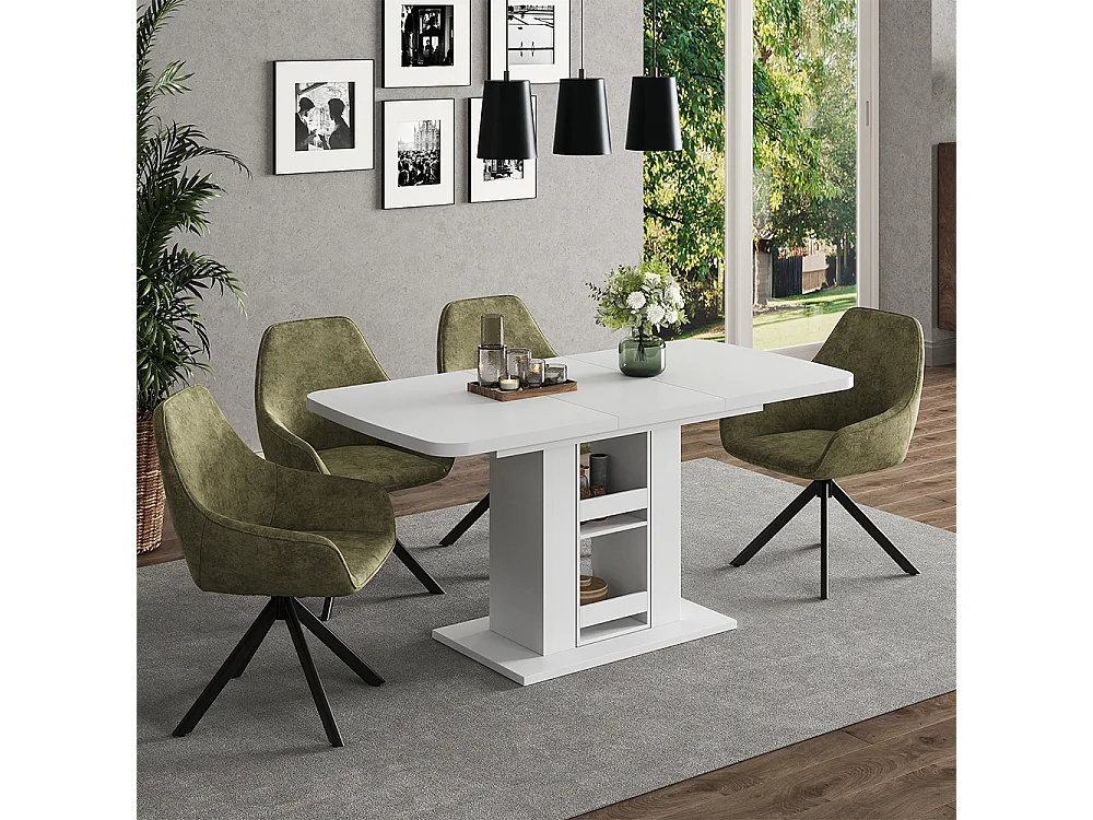 Dining table white 120x80x76 fenaro
