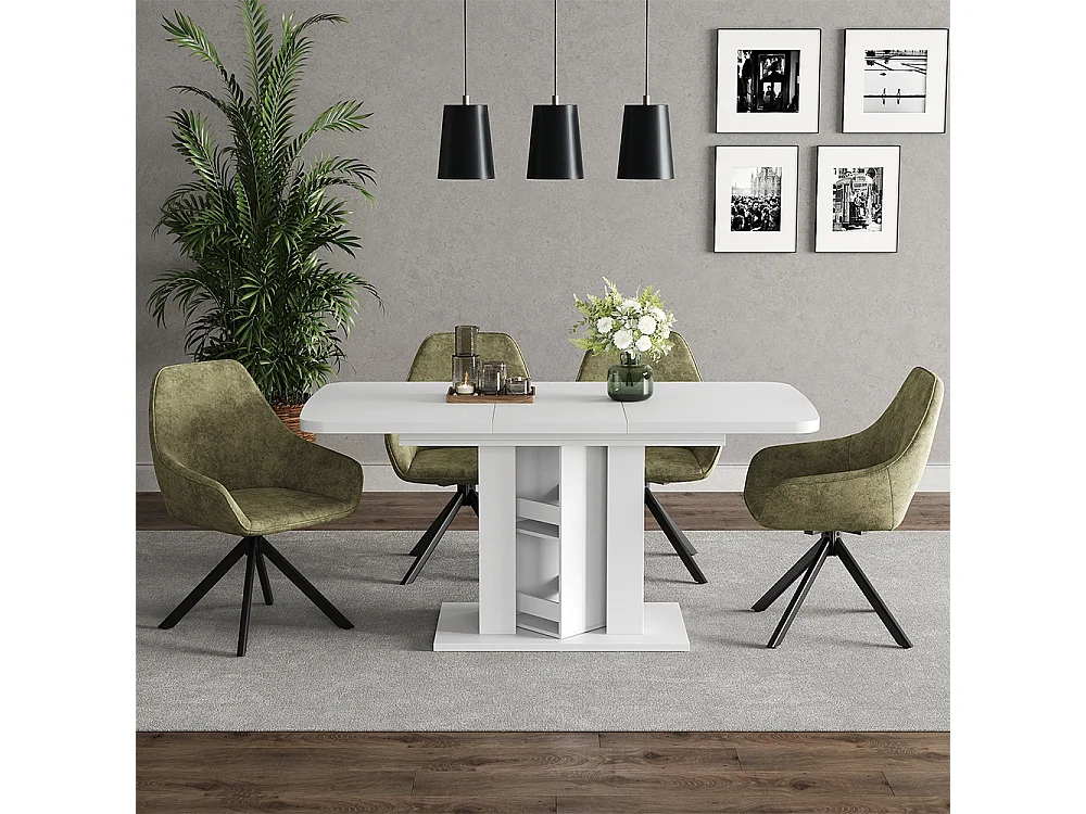 Dining table white 120x80x76 fenaro