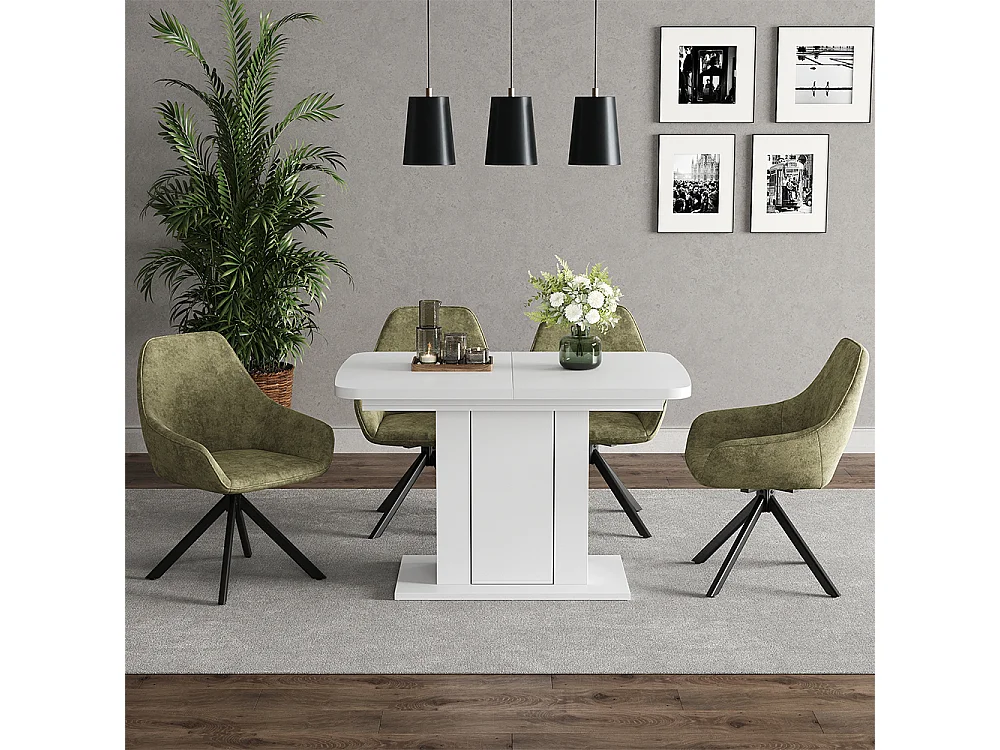 Dining table white 120x80x76 fenaro