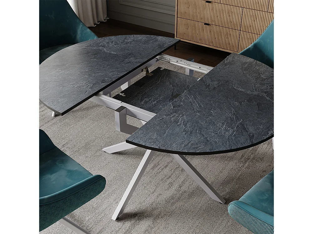 Table de salle à manger anthracite/gris 120x120x76.3 loyd