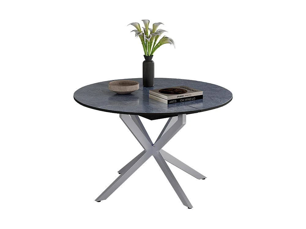 Table de salle à manger anthracite/gris 120x120x76.3 loyd
