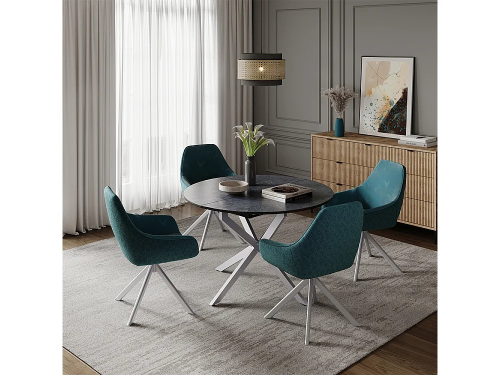 Table de salle à manger anthracite/gris 120x120x76.3 loyd