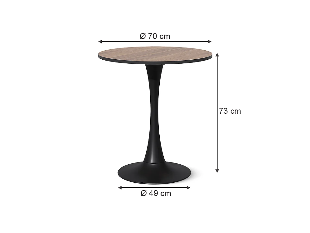 Esstisch nussbaum/schwarz 70x70x73 carl