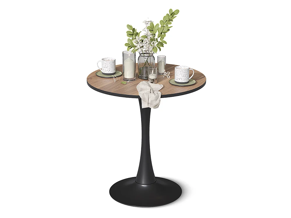Esstisch nussbaum/schwarz 70x70x73 carl