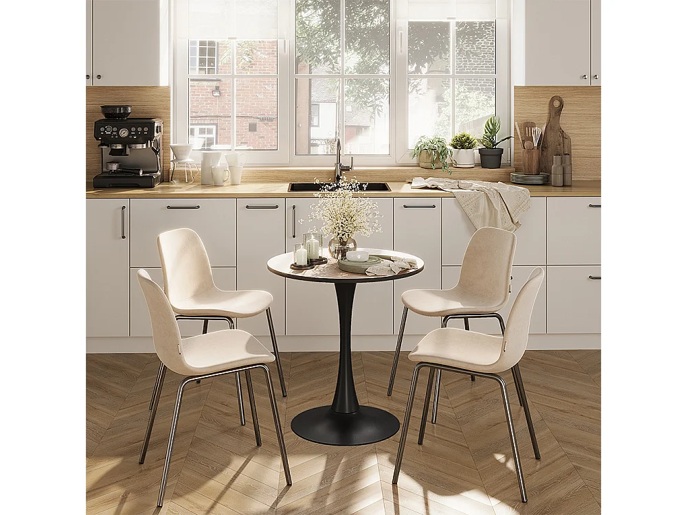 Esstisch nussbaum/schwarz 70x70x73 carl