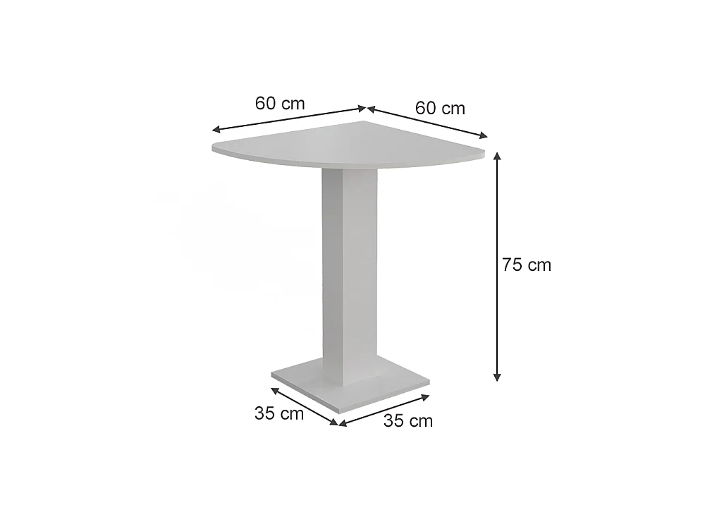 tavolo da pranzo bianco 60x60x75 roman