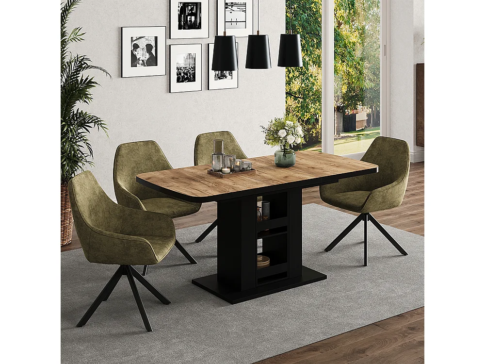 Dining table goldkraft oak/black 120x80x76 fenaro