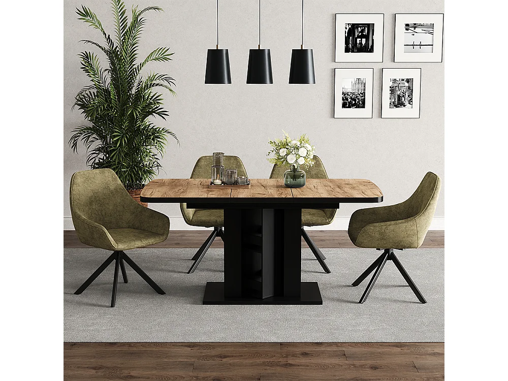 Dining table goldkraft oak/black 120x80x76 fenaro