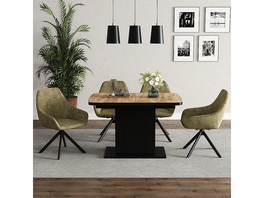 Dining table goldkraft oak/black 120x80x76 fenaro
