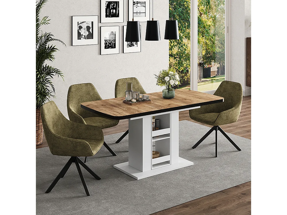 Dining table goldkraft oak/white 120x80x76 fenaro
