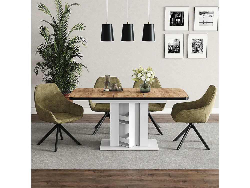 Dining table goldkraft oak/white 120x80x76 fenaro