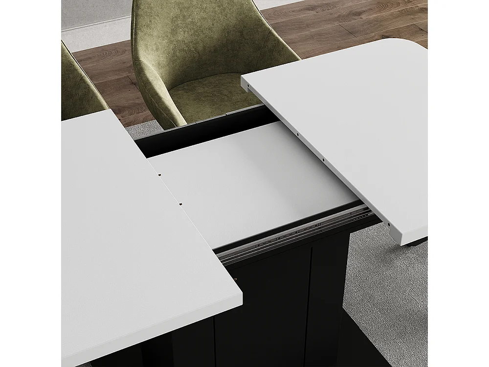 Dining table white/black 120x80x76 fenaro