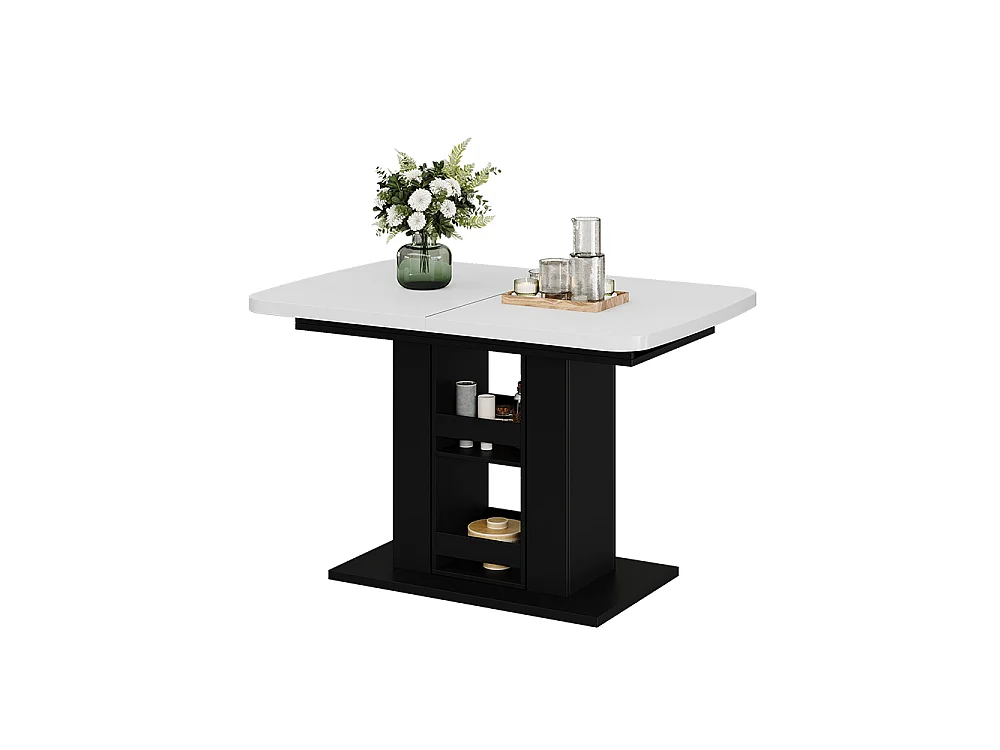 Dining table white/black 120x80x76 fenaro