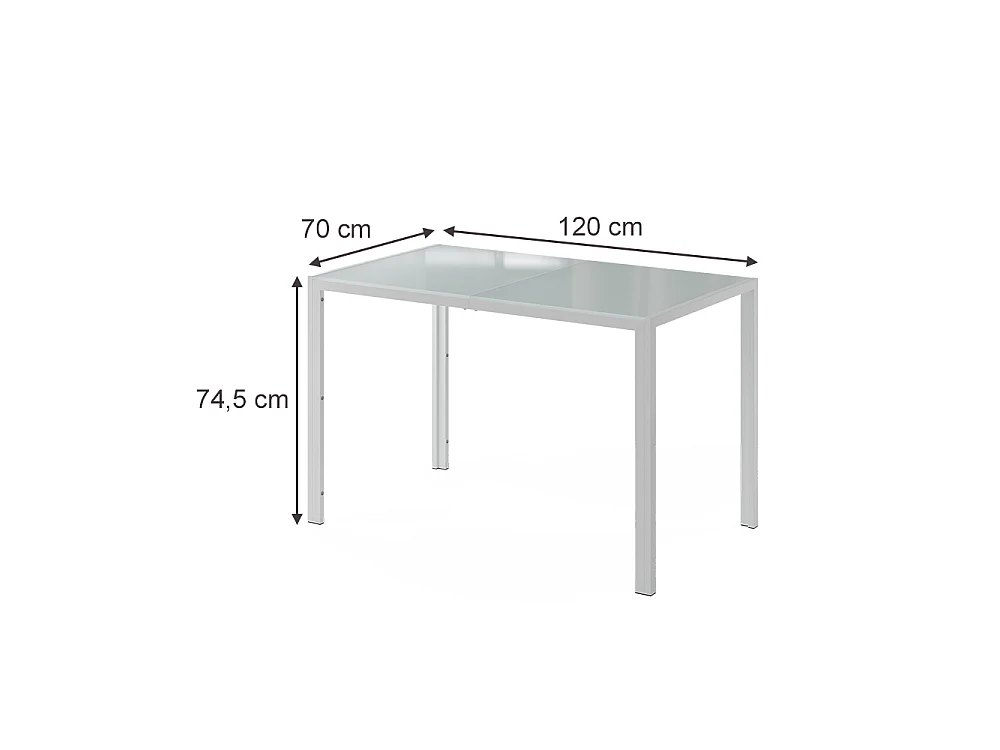 Dining table white/white 120x70x74.5 grand