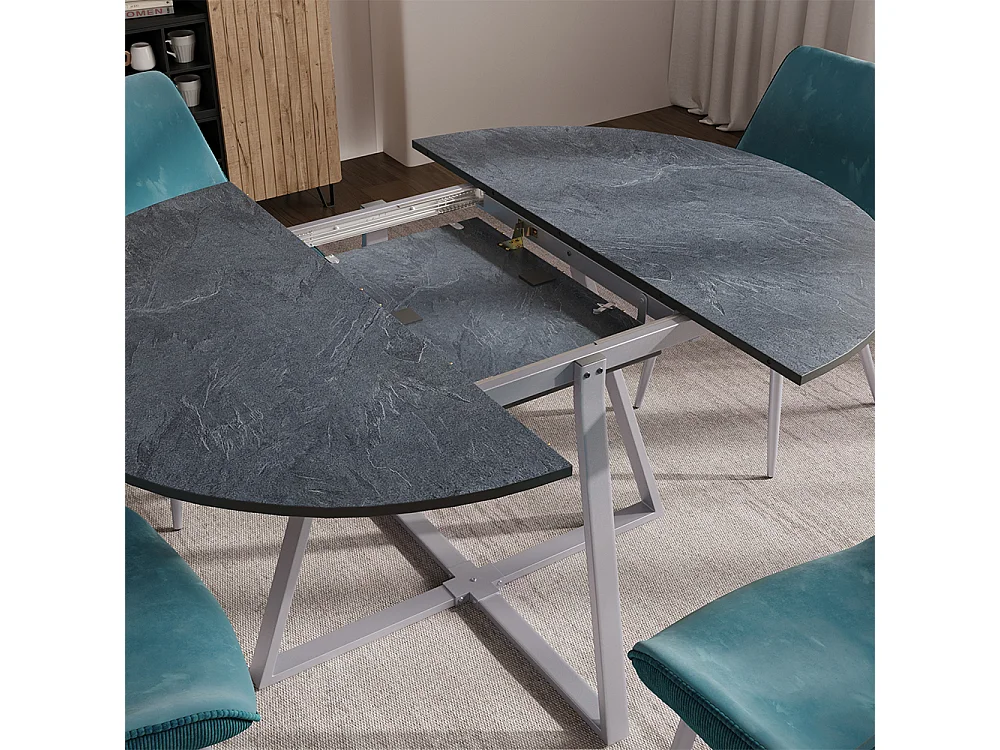 Table de salle à manger anthracite/gris 120x120x75.8 loyd