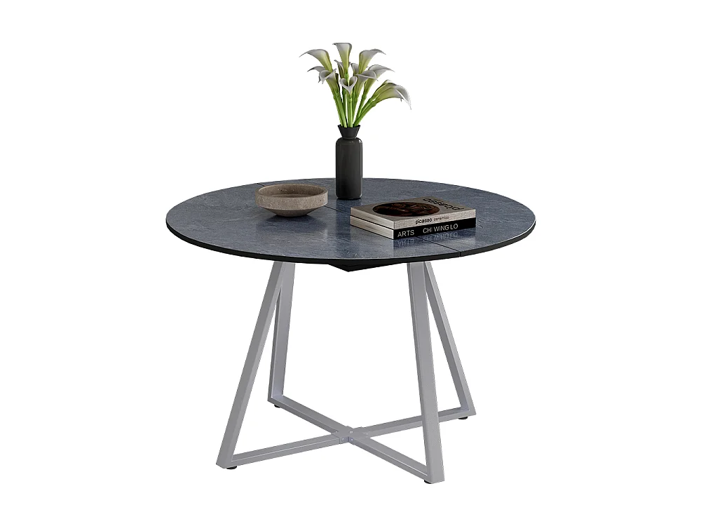 Table de salle à manger anthracite/gris 120x120x75.8 loyd